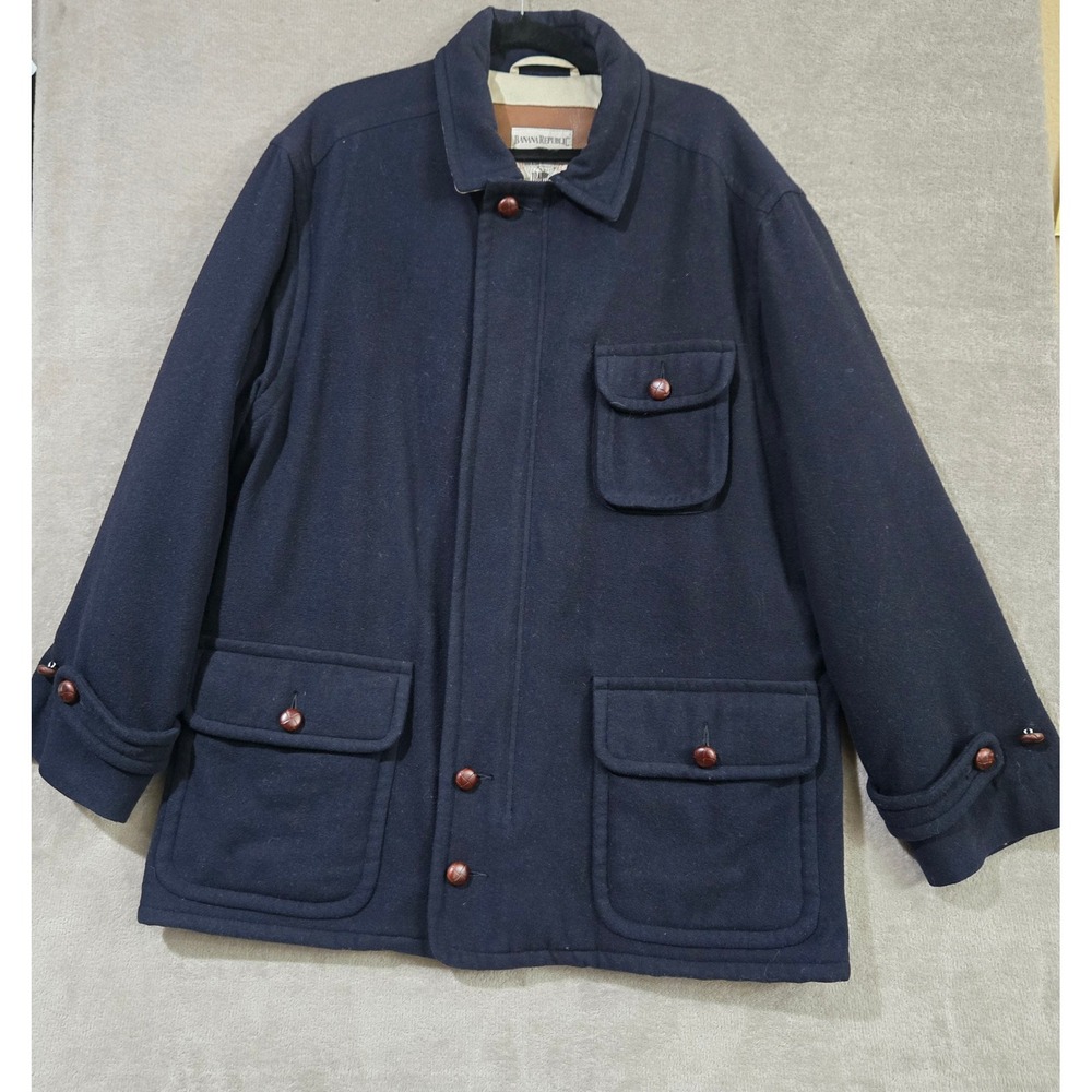 Vtg Banana Republic Adventure Outfitters Travel Wool Jacket Mens Medium Heritage